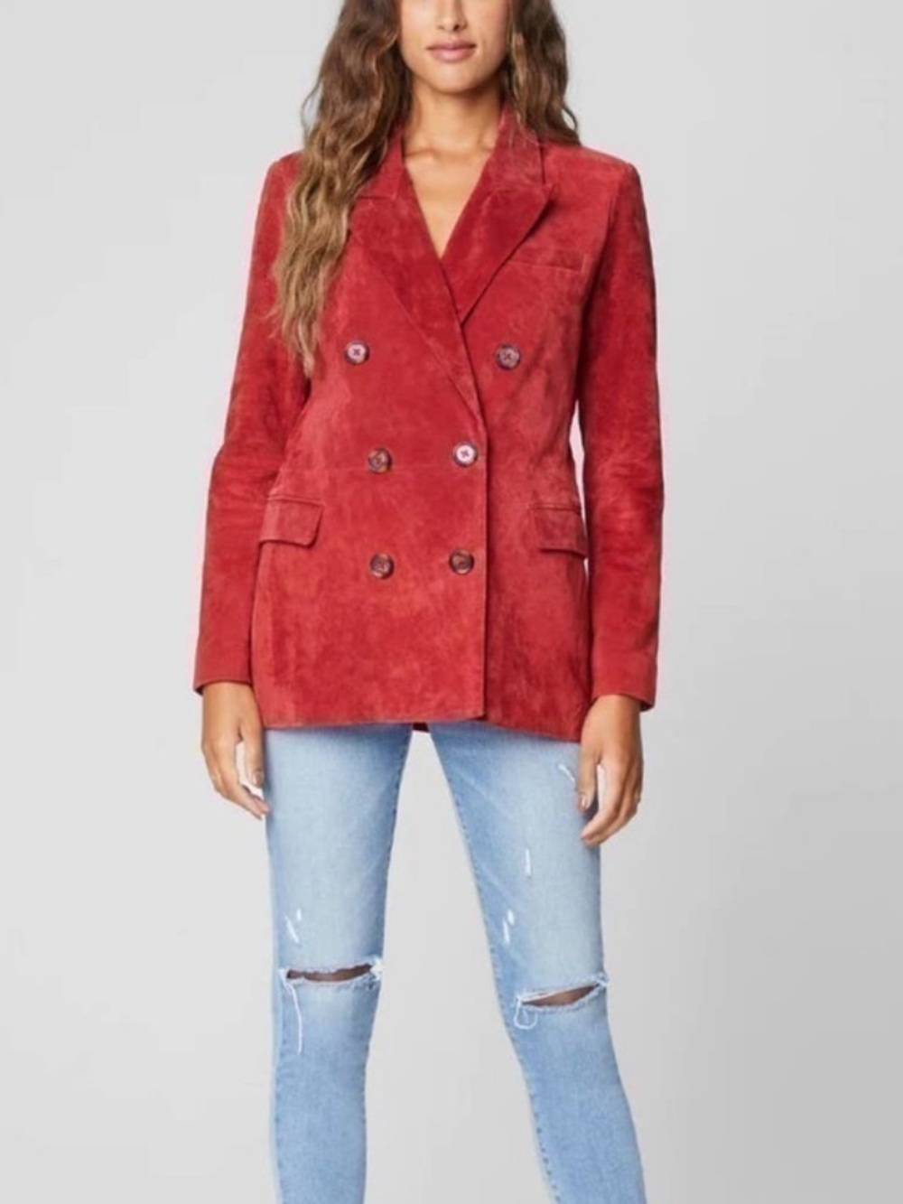 BLANK NYC Suede Double Breasted Blazer